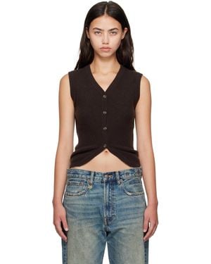 R13 Ribbed Wrap Around Vest - Black