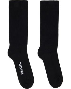 Rick Owens Tower Mid Calf Socks - Black