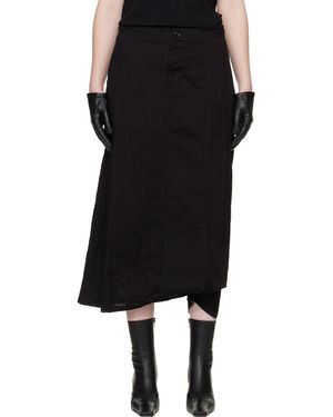 Y's Yohji Yamamoto Jupe Midi Noire À Panneaux