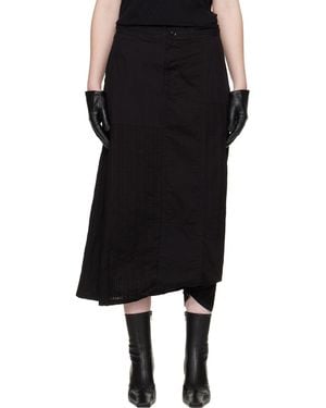 Y's Yohji Yamamoto Patched Trousers Midi Skirt - Black