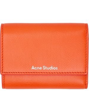 Acne Studios Trifold Leather Wallet - Orange