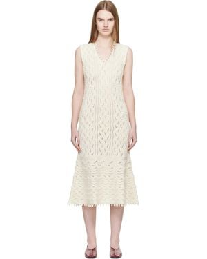 Jil Sander Off- Pointelle Midi Dress - Black