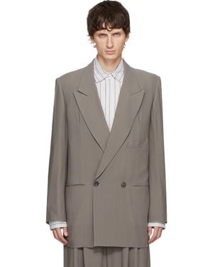 SOSHIOTSUKI Interlining Pocket 2B Double Breasted Blazer - Brown