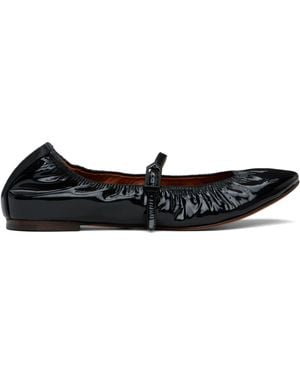 Lanvin ブラック グロッシーレザー メリージェーン バレエシューズ