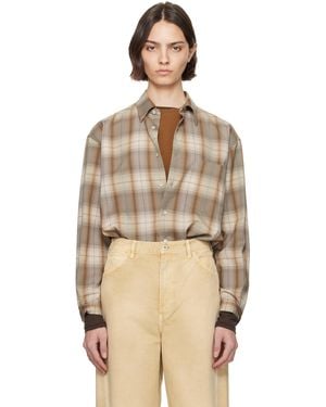 AURALEE Super Light Wool Check Shirt - Natural