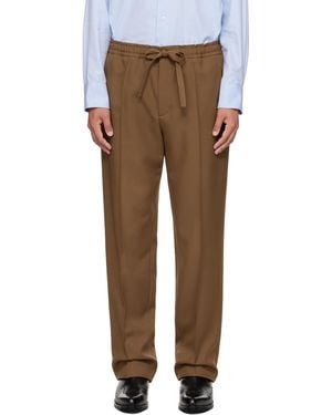 Valentino Khaki Techno Drape Gabardine Trousers - Black