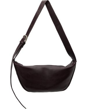 St. Agni Burgundy Adjustable Crescent Bag - Black