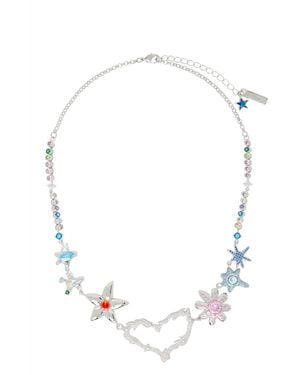 Collina Strada Heart Flame Constellation Necklace - White