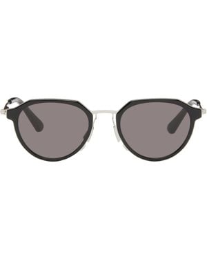 Bottega Veneta &シルバー Ultrathin Panthos サングラス - ブラック