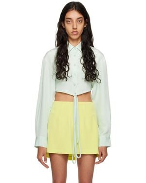 Christopher Esber Blue Cropped Shirt - Yellow