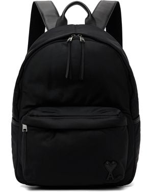 Ami Paris Nylon Marcel Backpack - Black