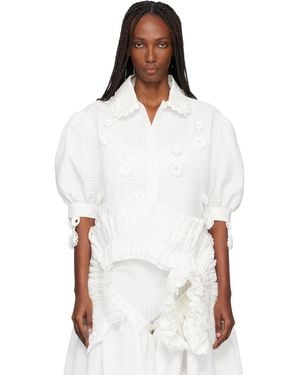 Róisín Pierce Iced Crochet And Pintuck Shirt - White