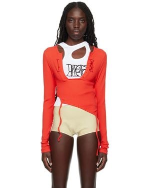 OTTOLINGER Deconstructed Long Sleeve T-Shirt - Red