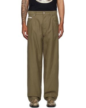 Moschino Khaki City Escape Cargo Trousers - Green