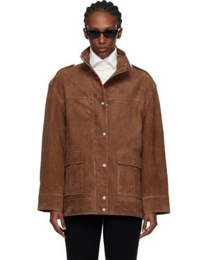 Anine Bing Tan Roux Suede Jacket - Brown