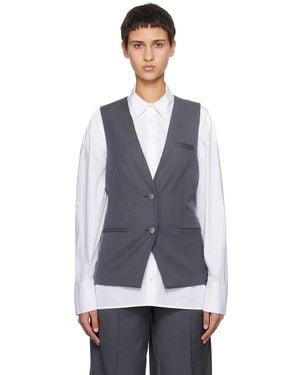 REMAIN Birger Christensen Grey Two-color Vest - Blue