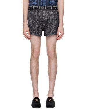 Versace Black Barocco Pyjama Shorts