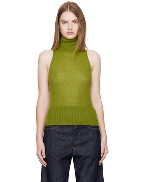 Tom Ford Col Roulé Vert En Tricot De Cachemire Et Soie