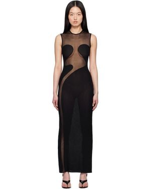 Alaïa Knit Molded Bodycon Maxi Dress - Black