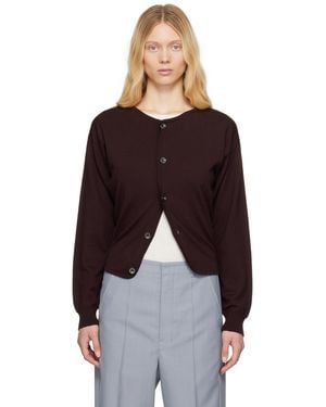 Lemaire Burgundy Fitted Cardigan - Black