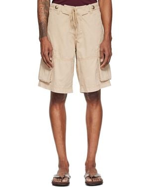 Raimundo Langlois Double Fly Cargo Shorts - Natural