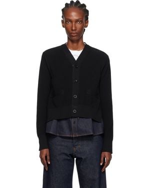 Sacai Denim X Knit Cardigan - Black