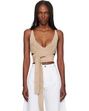 Alaïa Criss Cross Suede Top - Black