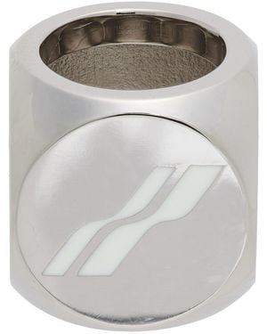 we11done Silver & Logo Dice Ring - Grey