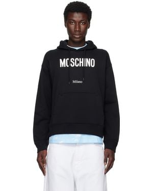 Moschino Printed Organic Cotton Hoodie - Black