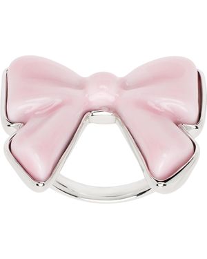 ShuShu/Tong Bague Argenté Et Rose À Boucle En Céramique Édition Yvmin
