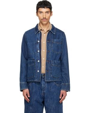 Drake's Work Denim Jacket - Blue