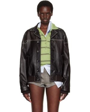 Wales Bonner Time Leather Jacket - Black