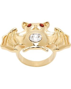 Chopova Lowena Gold Bat Ring - Metallic