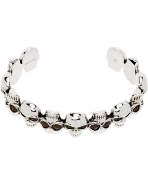 McQueen Multi-Skull Cuff Bracelet - Black