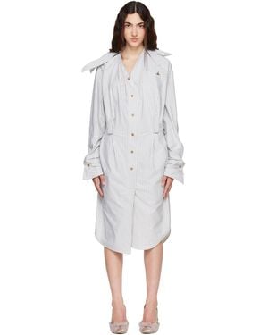 Vivienne Westwood Drunken Shirt Midi Dress - Gray