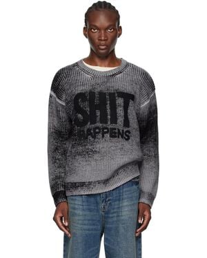 R13 Slashed Boyfriend Sweater in Black for Men Lyst Australia
