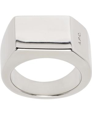 A.P.C. Minimal Signet Ring - Metallic