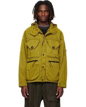 C.P. Company Khaki Panama-R Mixed Goggle Jacket - Multicolour