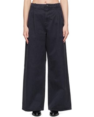 Jil Sander Casual Wide Leg Pleated Trousers - Blue