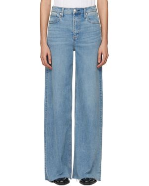 Rag & Bone ブルー The Sofie ハイウエスト ウルトラ ワイドレッグジーンズ
