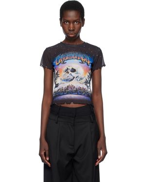 Tシャツ・カットソー CASABLANCA La Premonition Hotfix Printed T-Shirt Faded Black Casablanca Premonition hotfix printed t-shirt | LA