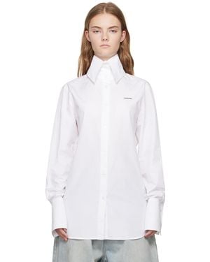 we11done High-Neck Collar Shirt - White
