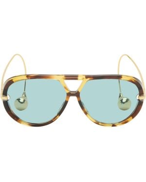 Bottega Veneta Drop Aviator Sunglasses - Green