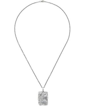 Yohji Yamamoto Devil & Angel Plate Pendant Necklace - Metallic