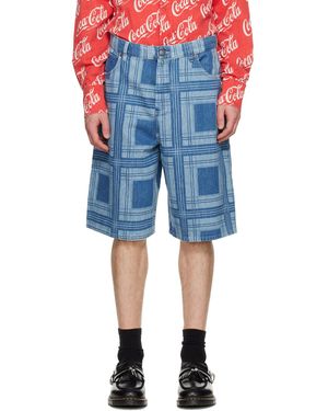 Charles Jeffrey Short Bleu En Denim À Carreaux