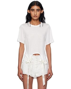 Simone Rocha Off- Bow Tail Easy T-Shirt - White