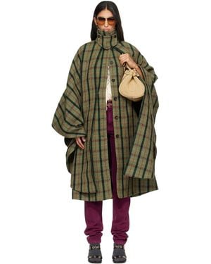 Chloé Khaki Layered Long Cape Coat - Green