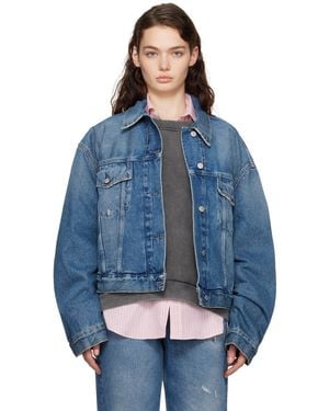 Acne Studios ブルー リラックスフィット クロップド デニムジャケット