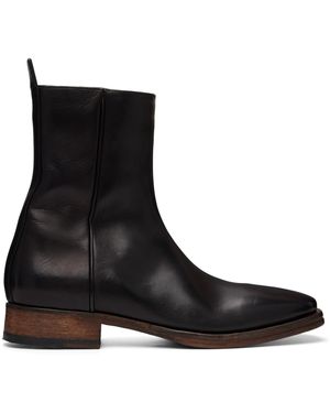 Acne Studios Leather Ankle Boots - Black