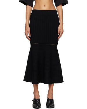 Victoria Beckham ブラック フレア ミディアムスカート